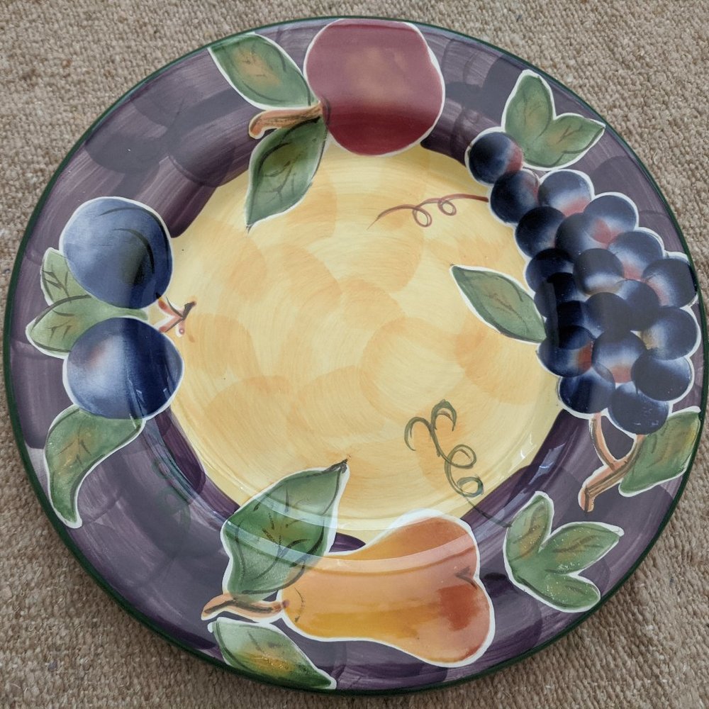 Hand Painted AMELIA 11" Scandicci Dinner Plate Tabletops Unlimited Fruit Platter